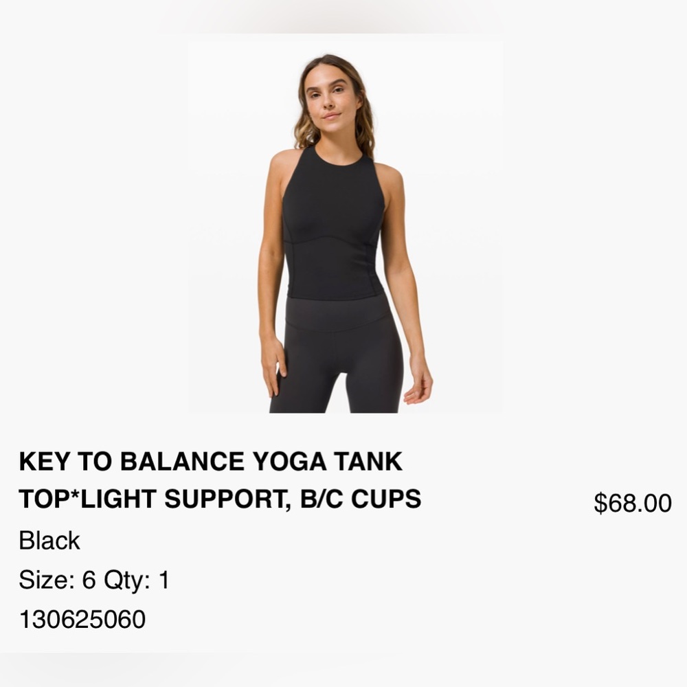 Lululemon Key To Balance Yoga Tank